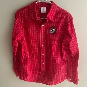 Georgia Bulldogs Embroidered Long Sleeve Button Down Shirt. Size Medium